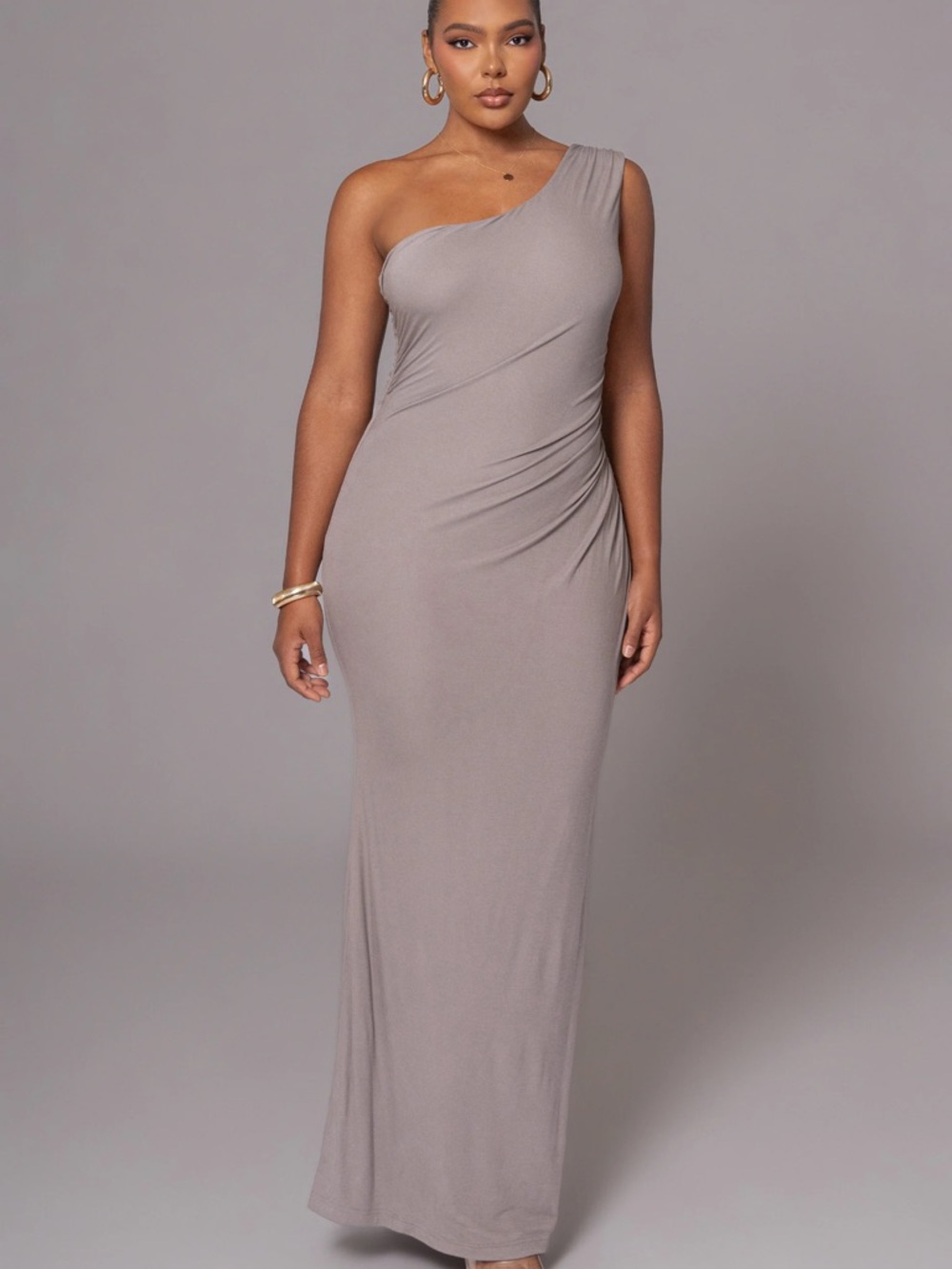 JLUXLABEL Grey Kianna Drape Maxi Dress - Picture 3 of 6